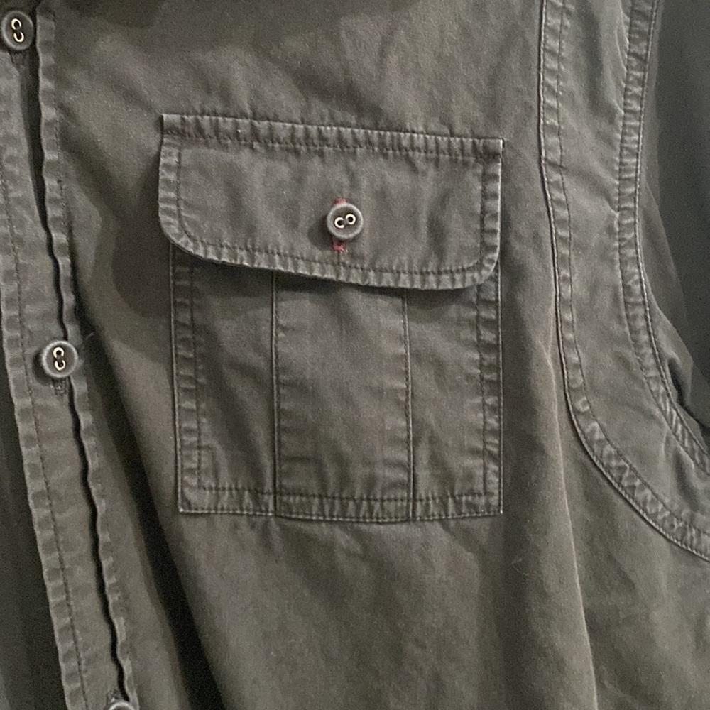 Vintage Black Button Down Collared Long Sleeve To… - image 3